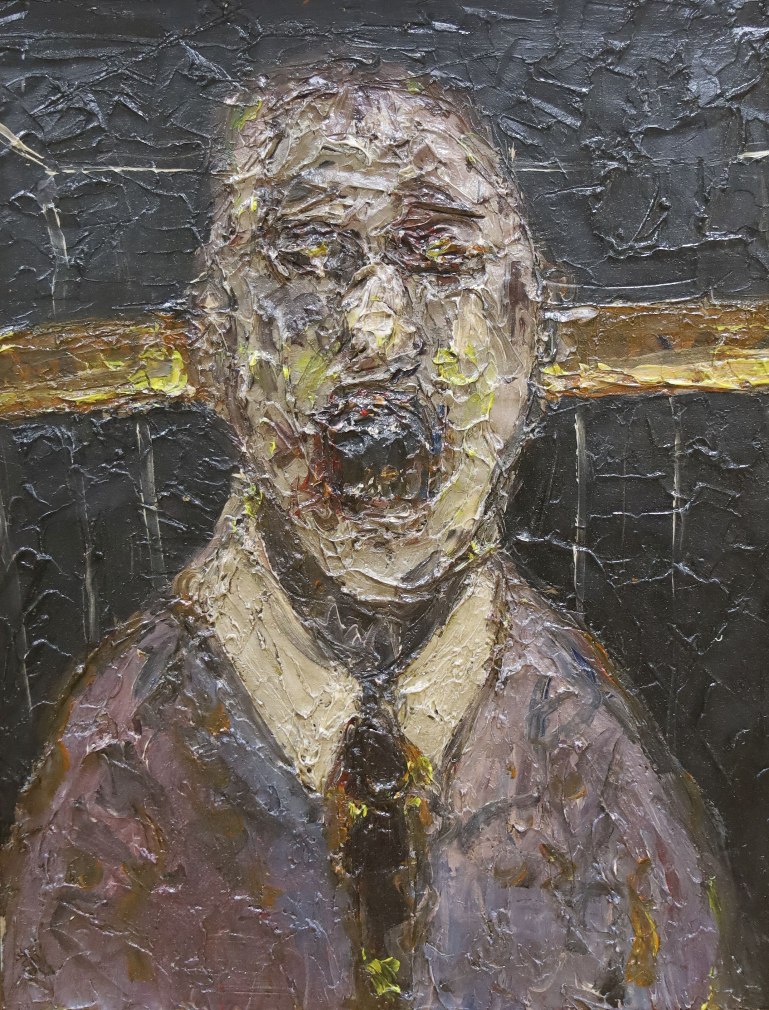 After Frances Bacon, oil on board, Screaming figure, 60 x 46cm